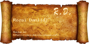 Rozsi Daniló névjegykártya